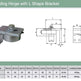 Top Welding Hinge Tunable with L Shape Steel Bracket | Model # TWHL ( Pack of 100 )-Taimco