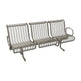 A three-seat metal waiting room bench with a wire mesh back and seat, supported by a tubular steel frame, shown on a plain white background.