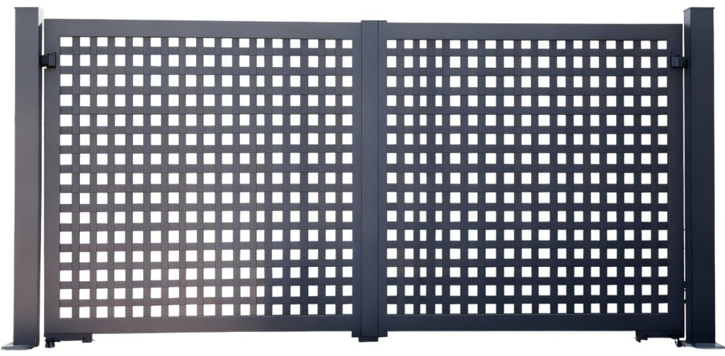 Gridform Axis – Modern Metal Gate with Square Lattice Design Model # D