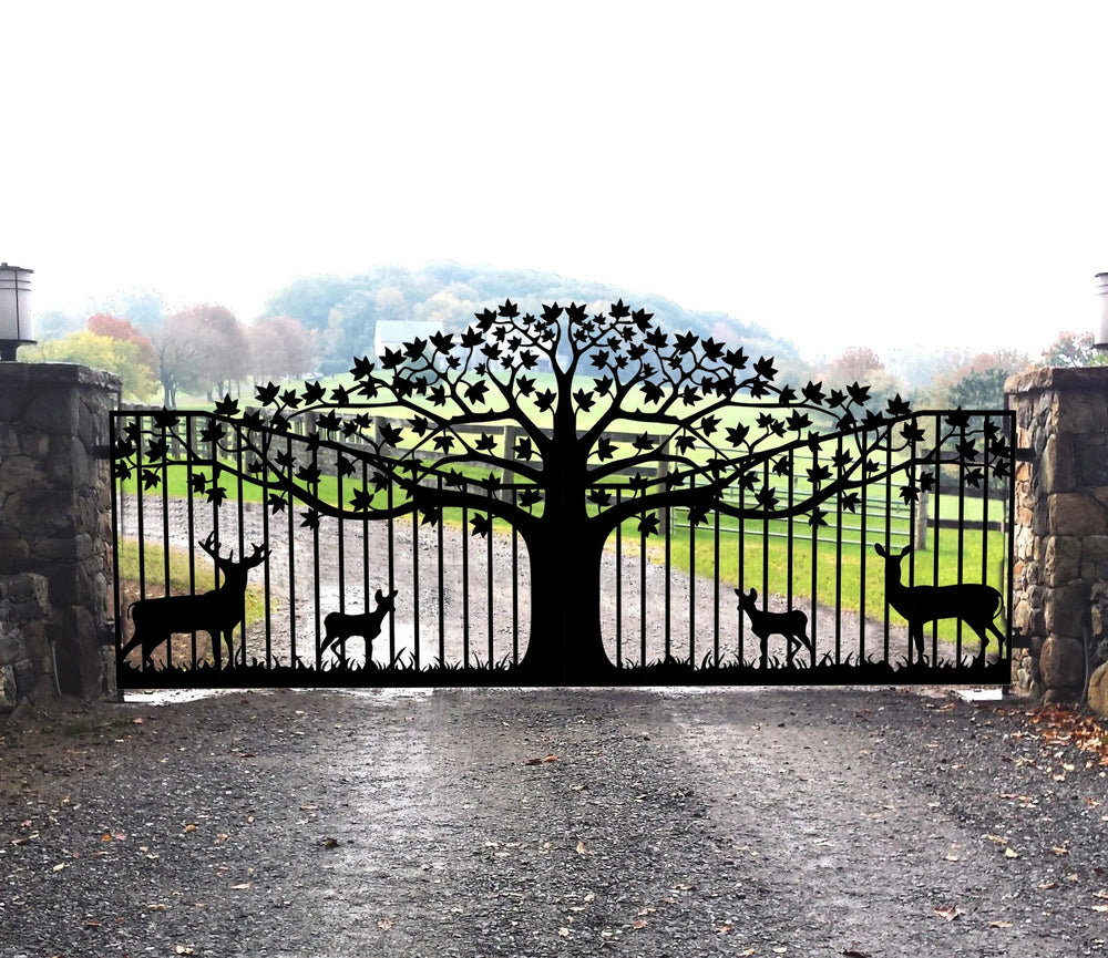 Tree of Life Steel Driveway Gate | Model # 862-Taimco