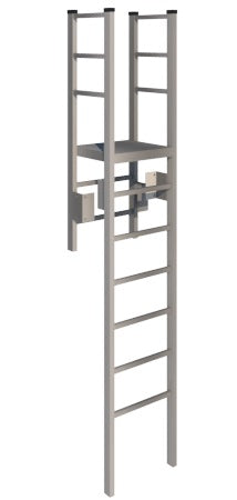 Tubular Rail Low Parapet Access Ladder with Walk Through Rail With Platform and Return Model # SL1476-Taimco