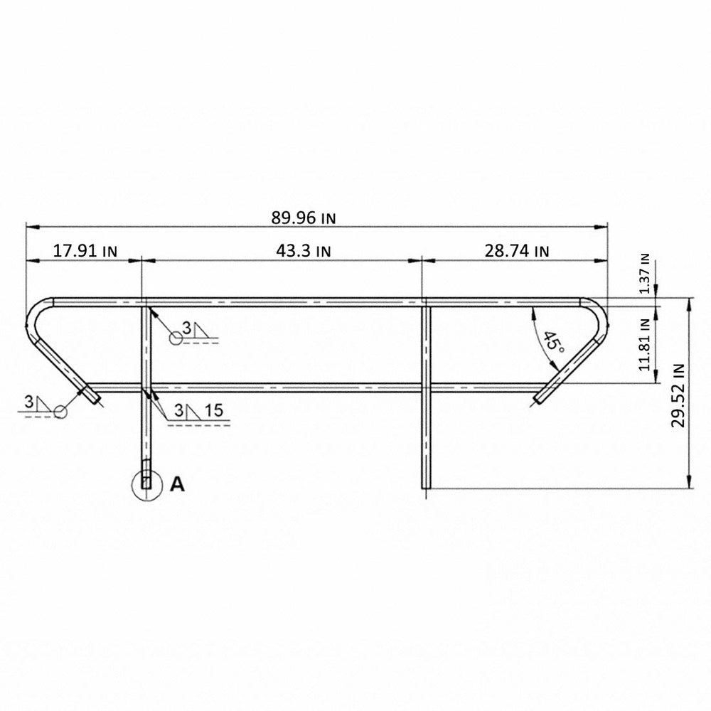 Universal Handrails for Adjustable Stairs 90" Long STA373 ( Pack Of 2 )-Taimco