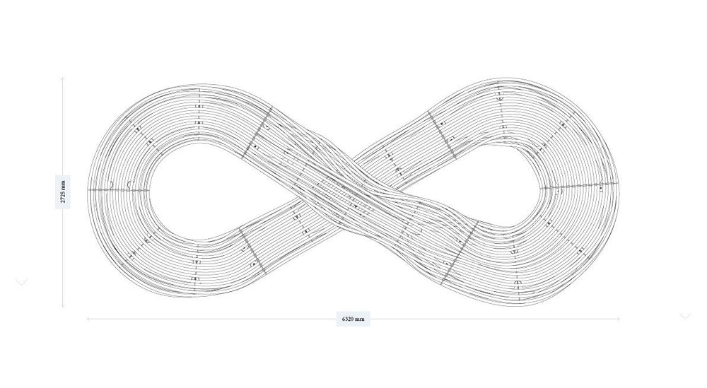 Waved Benchmark Formed From Rounded Stainless Steel Bars and Tubes | Model COLL1697-Taimco