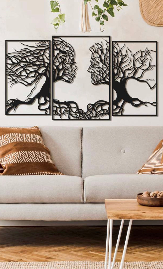 Woman and Man Tree Figures Table | Laser Cut Art | Modern Wall Decor | Made in Canada - Model # WD904-Taimco