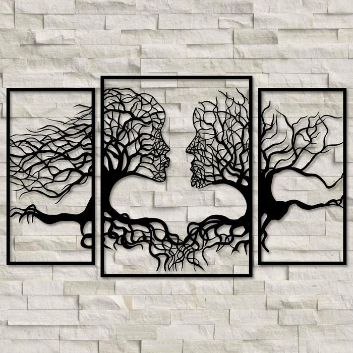 Woman and Man Tree Figures Table | Laser Cut Art | Modern Wall Decor | Made in Canada - Model # WD904-Taimco