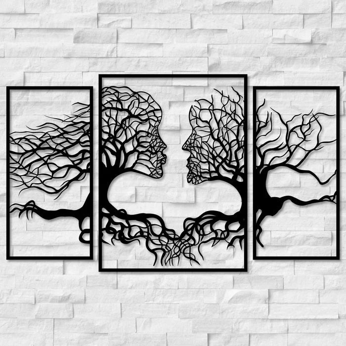 Woman and Man Tree Figures Table | Laser Cut Art | Modern Wall Decor | Made in Canada - Model # WD904-Taimco