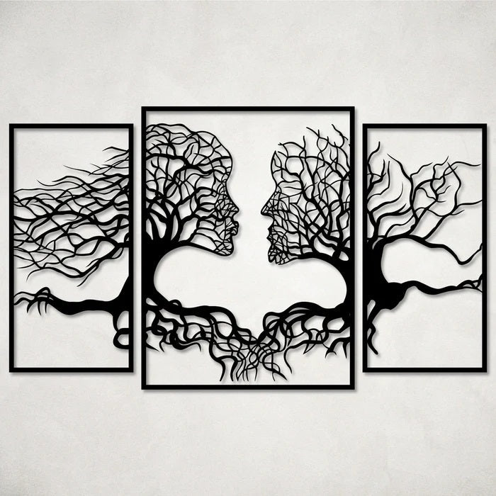 Woman and Man Tree Figures Table | Laser Cut Art | Modern Wall Decor | Made in Canada - Model # WD904-Taimco