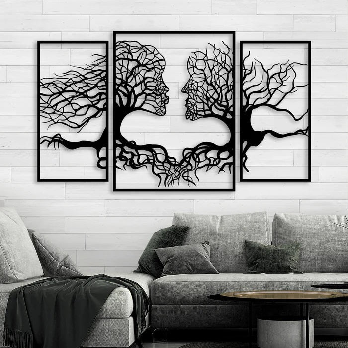 Woman and Man Tree Figures Table | Laser Cut Art | Modern Wall Decor | Made in Canada - Model # WD904-Taimco