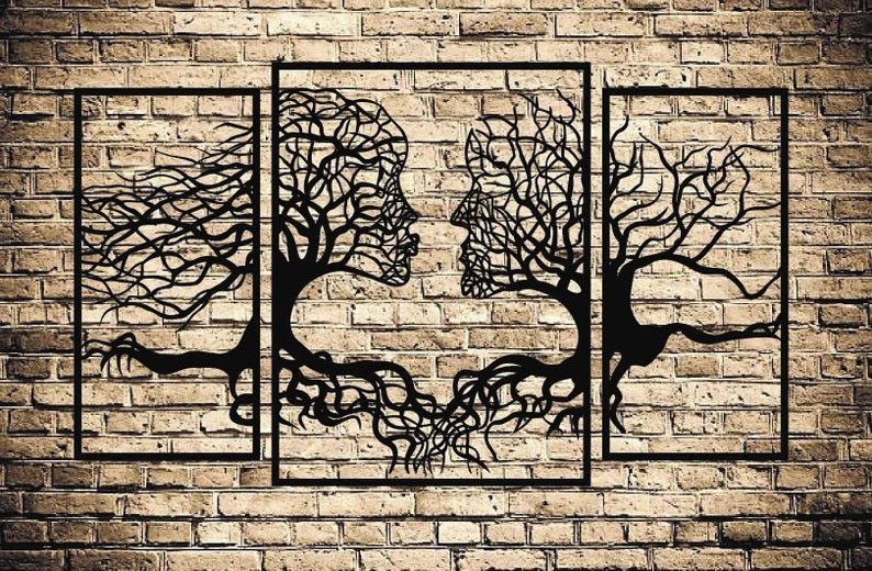 Woman and Man Tree Figures Table | Laser Cut Art | Modern Wall Decor | Made in Canada - Model # WD904-Taimco