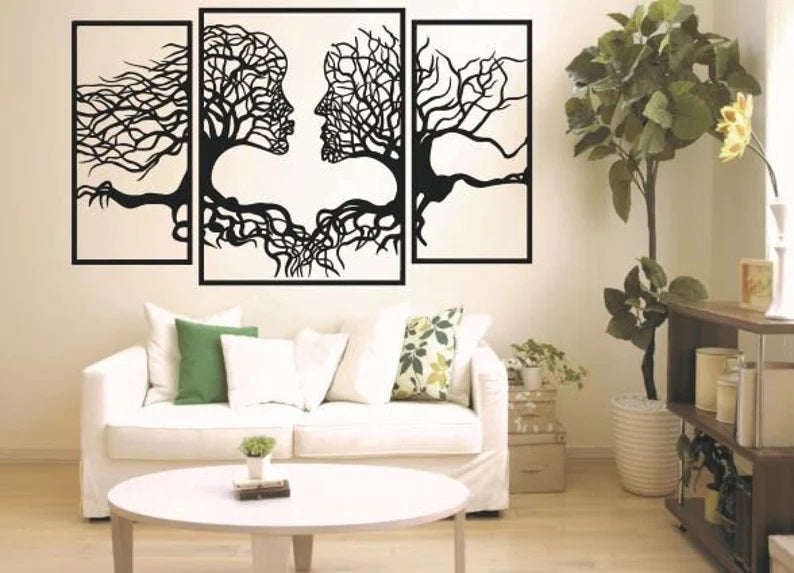 Woman and Man Tree Figures Table | Laser Cut Art | Modern Wall Decor | Made in Canada - Model # WD904-Taimco