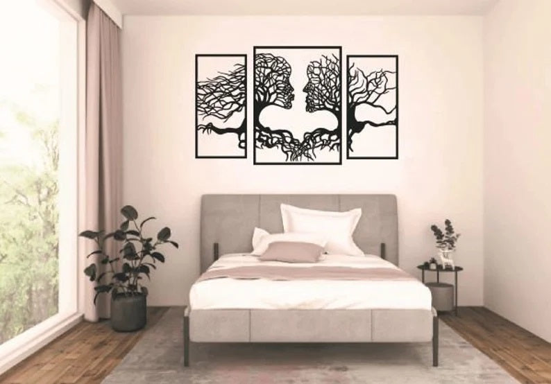 Woman and Man Tree Figures Table | Laser Cut Art | Modern Wall Decor | Made in Canada - Model # WD904-Taimco