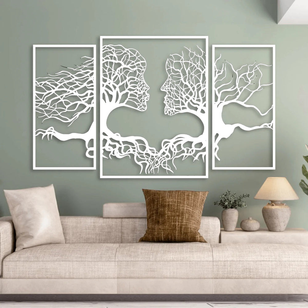 Woman and Man Tree Figures Table | Laser Cut Art | Modern Wall Decor | Made in Canada - Model # WD904-Taimco