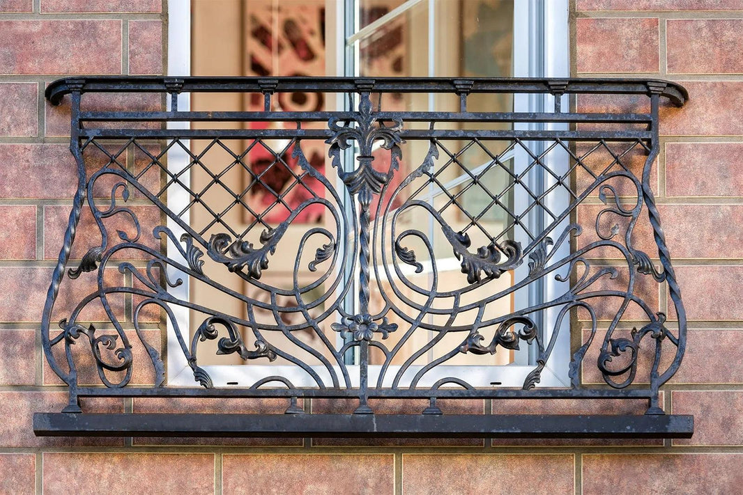 Wrought Iron Balcony Railing Aphrodite Juliet Design - Railing Balcony Panels - Decorative Heritage Style Rail - Made in Canada - Model # DRP974-Taimco