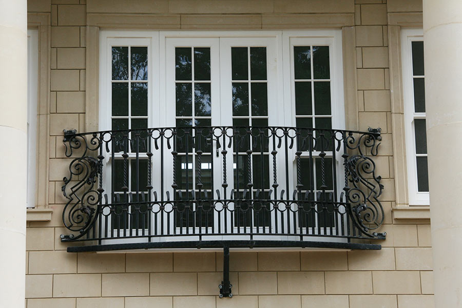 Wrought Iron Balcony Railing Aphrodite Juliet Design - Railing Balcony Panels - Decorative Heritage Style Rail - Made in Canada - Model # DRP975-Taimco