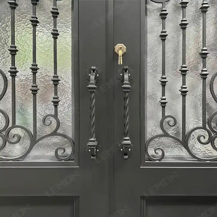 Wrought Iron Double Swing Front Door | Arched Top | Model # IWD 964-Taimco