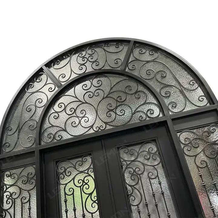 Wrought Iron Double Swing Front Door | Arched Top | Model # IWD 964-Taimco