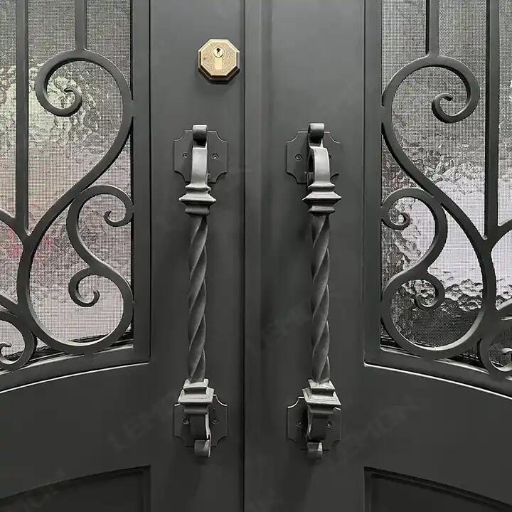 Wrought Iron Double Swing Front Door | Arched Top | Model # IWD 965-Taimco