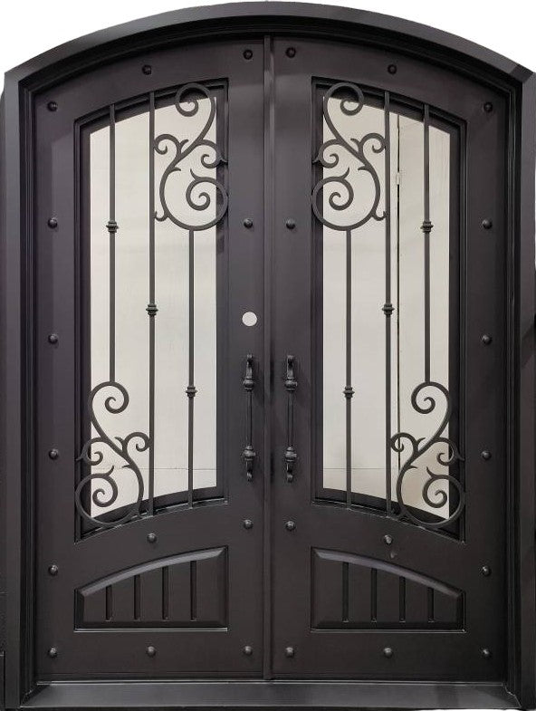 Wrought Iron Vatican Style Door | Arched Top With kickplate | Model # IWD 990-Taimco