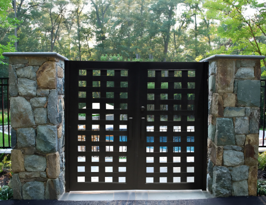 Gorgeous Square Box Design Metal Garden Gate | Classic Modern Fabrication Metal Yard Side Gate |Made in Canada – Model # 323