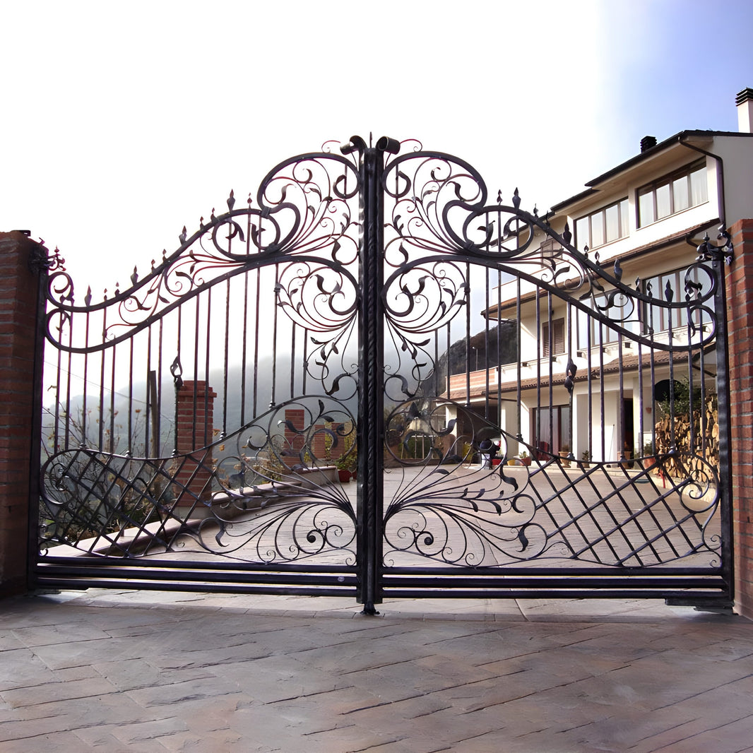 Royal Metal Entrance Gate | Majestic Driveway Gate | Abstract Design | Made in Canada – Model # 080