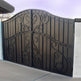 Block Metal Design Driveway Gate | Modern Heavy Duty Entrance Gate– Model # 109 16' W x 6' H