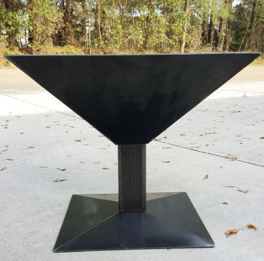 Wine Glass Design Square Fire Pit | Portable Solid Steel Fire Wood Bowl |Made in Canada – Model # WBFP650
