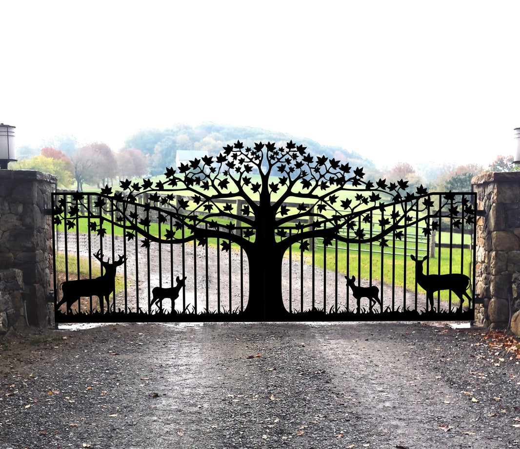 Tree of Life Steel Driveway Gate | Model # 862