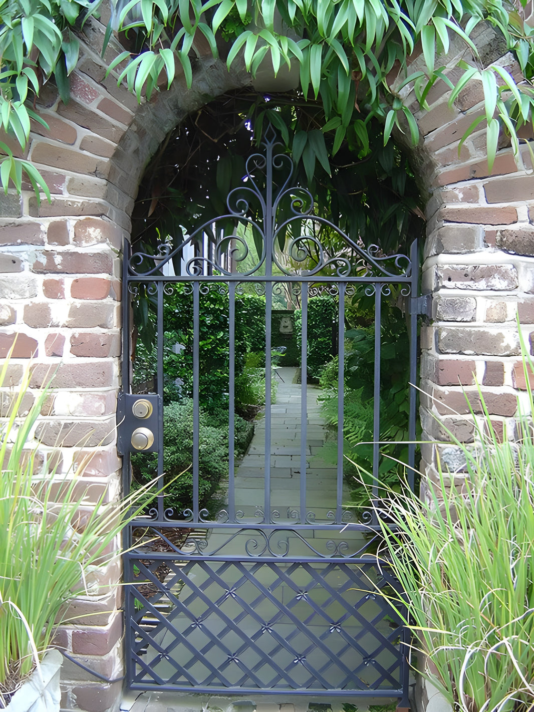 Beautiful Spiral Vintage Iron Fence Garden Gate | Custom Fabrication Metal Garden Gate | Made in Canada – Model # 257