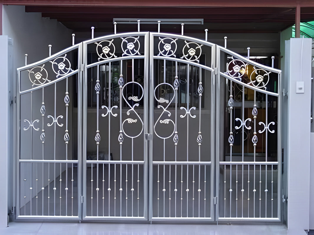 Royal Spiral Design Metal Garden Gate | Unique Wrought Iron Entrance Gate | Made in Canada – Model # 250