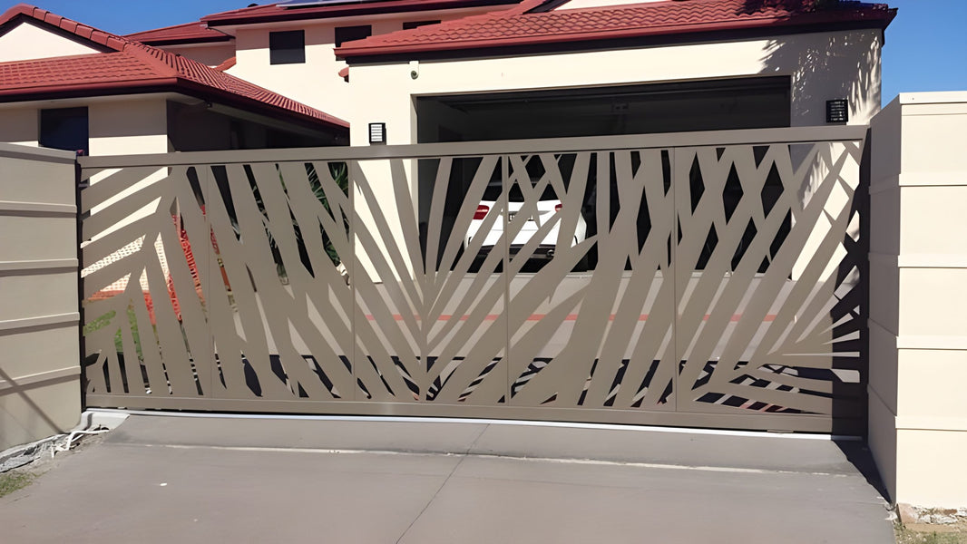 Beautiful Laser Cut Leaves Design Entry Gate| Modern Custom Fabrication Steel Entry Way Gate |Made in Canada– Model # 141