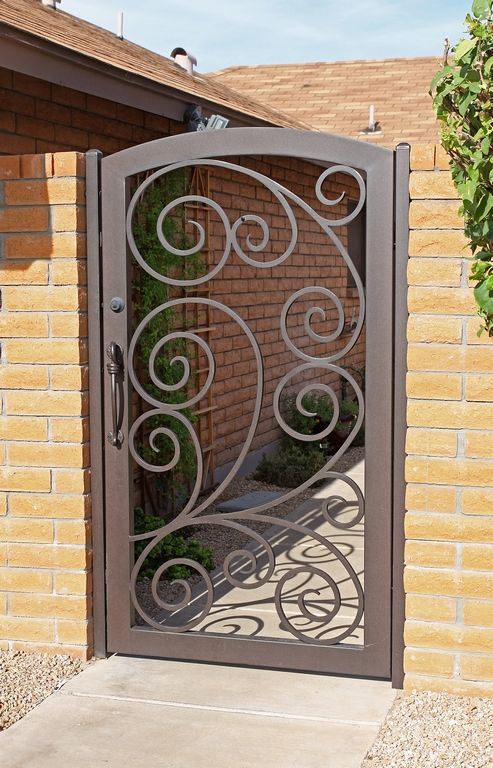 Modern Spiral Vintage Metal Back Yard Gate | Visual Art custom fabrication Metal Yard side Gate| Made in Canada – Model # 868