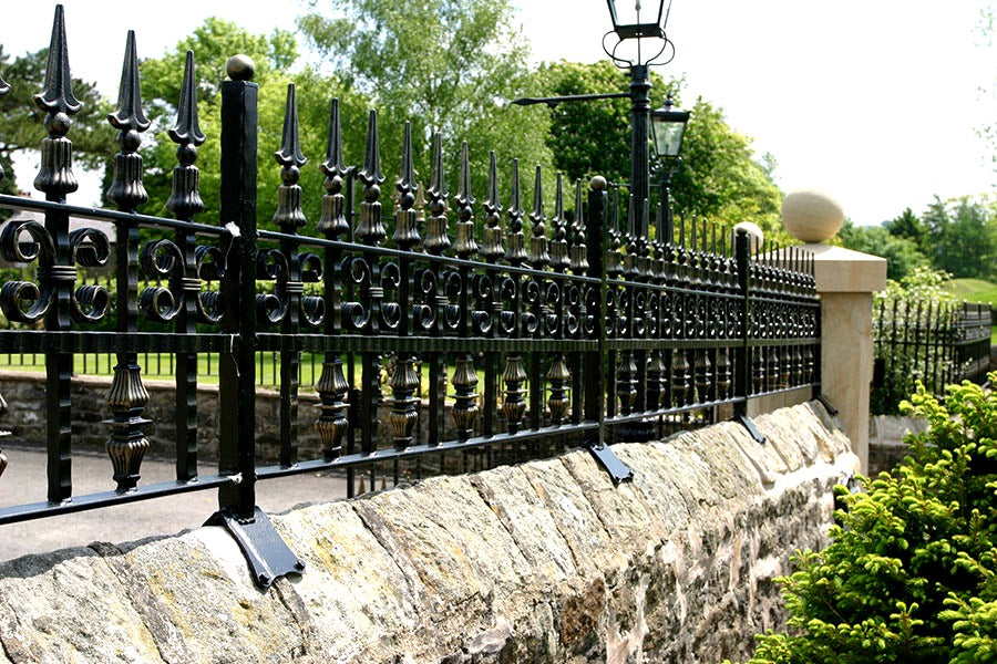 Wrought Iron all Top & Garden Railing - Wrought Iron Fence | Heavy Duty Metal Fence | Made in Canada – Model # FP931