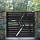 Stunning Inverted Z-Shape Design Metal Side Walk Gate | Modern Horizontal Line Metal Garden Gate | Made in Canada – Model # 329