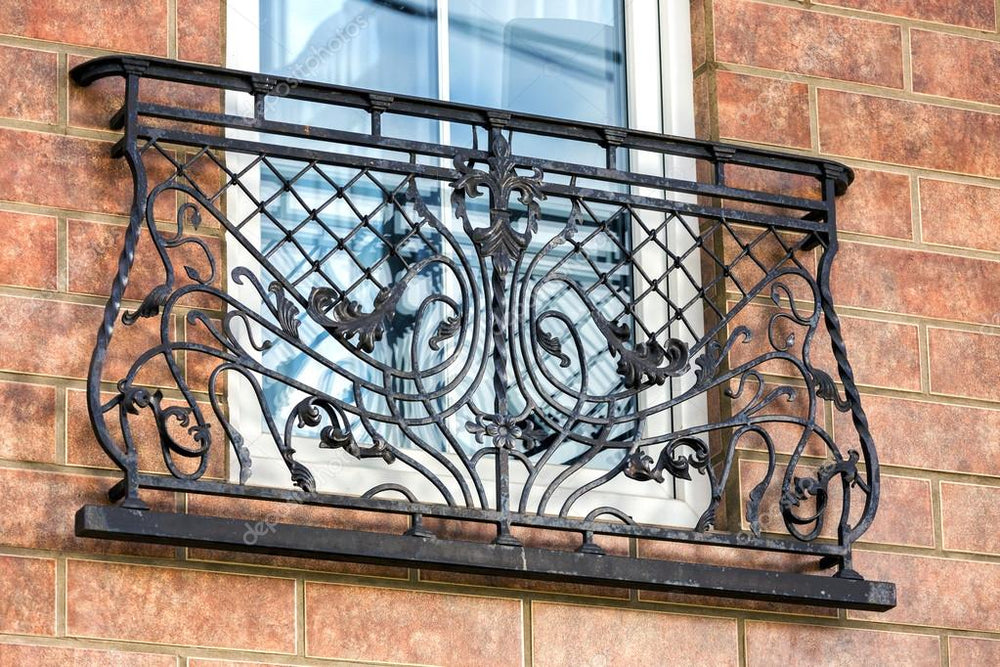 Wrought Iron Balcony Railing Aphrodite Juliet Design - Railing Balcony Panels - Decorative Heritage Style Rail - Made in Canada - Model # DRP974