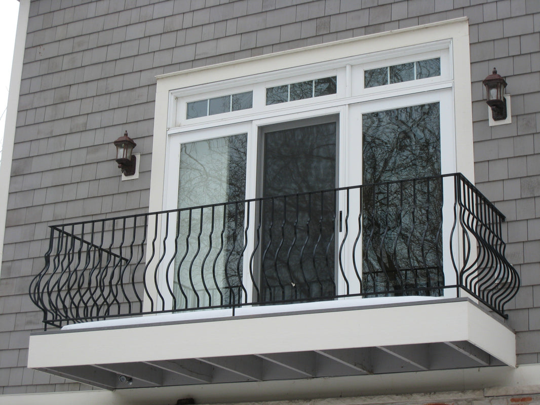 Oval Wrought Iron Balcony Railing Design - Railing Balcony Panels - Simple Style Rail - Made in Canada - Model # DRP983
