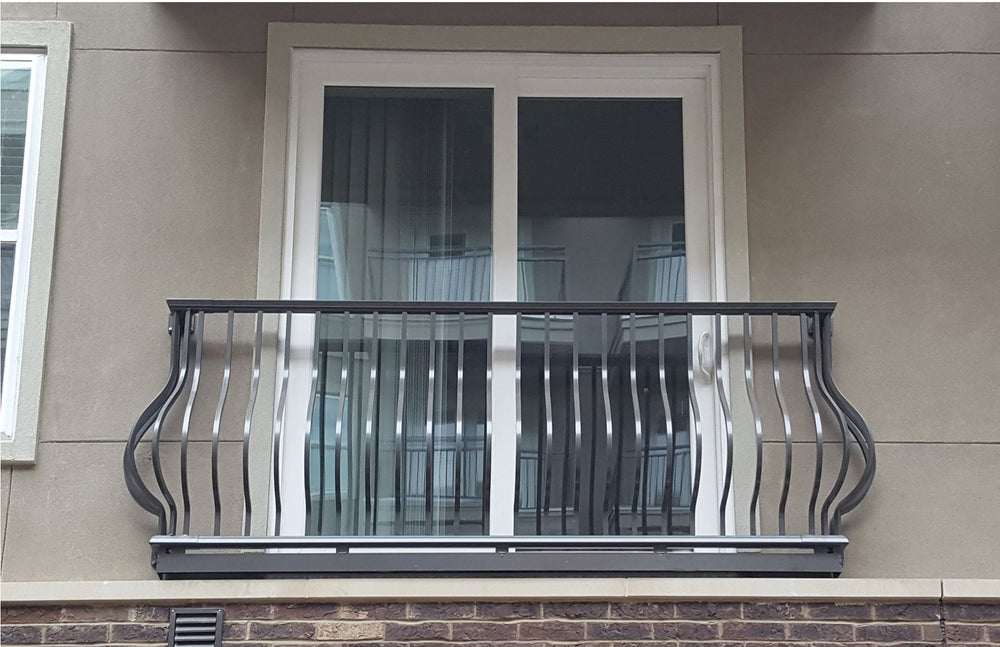 Oval Wrought Iron Balcony Railing Design - Railing Balcony Panels - Simple Style Rail - Made in Canada - Model # DRP984