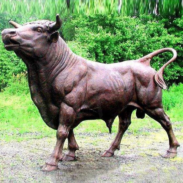 Handmade Strong Outdoor Large Copper Bull Statue Model # MSC1252