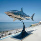 Large Metal Great White Shark Sculpture Modern Art Design Model # MSC1262