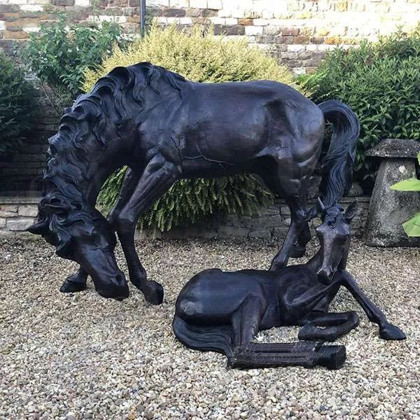 Life Size Bronze Mare with Foal Statue for Garden Decor Model # MSC1278