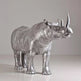 Metal Rhino Sculpture Modern Cast Aluminum Art Model # MSC1283