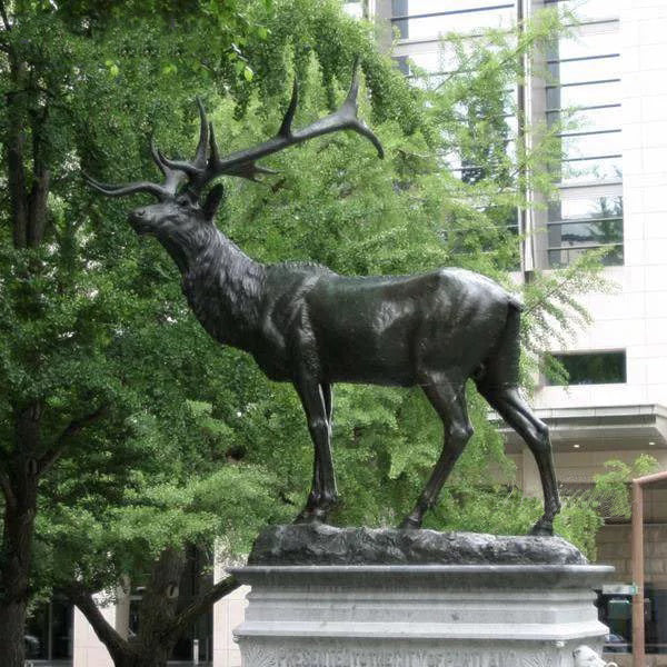 Casting Life Size Bronze Elk Statue Outdoor Square Decor Model # MSC1290
