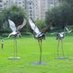 Outdoor Life-Size Stainless Steel Crane Landscape Sculpture Model # MSC1294