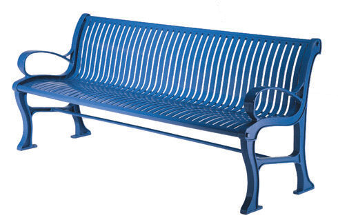 Metal Benches Aluminum Frame Casting & Steel Slat Seating | Model MB180