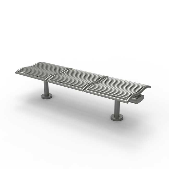 Waved Modular Outdoor Metal Bench Without Back | Model COLL1705