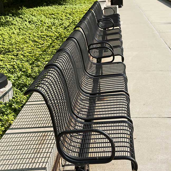 Metal Bench With Arm Rests  | Model COLL1711