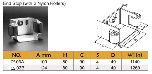 Slide Gate Catcher Holder with Nylon rollers | Model # CS (Pack of 50)