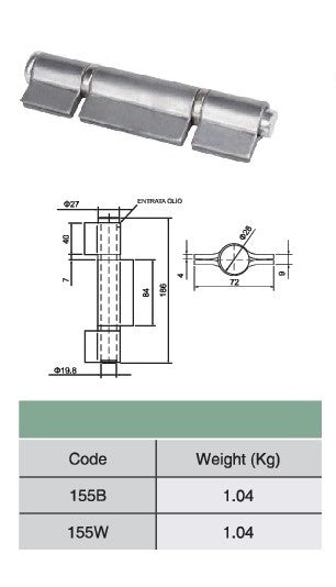 Closed Weld Hinge With Bearing & Washer | Model # CWHB-155 ( Pack of 100 )
