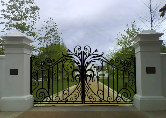 Royal Victorian style Entrance Gate | Custom Fabricated Wrought Iron | Heavy Duty Driveway Gate | Made in Canada – Model # 850