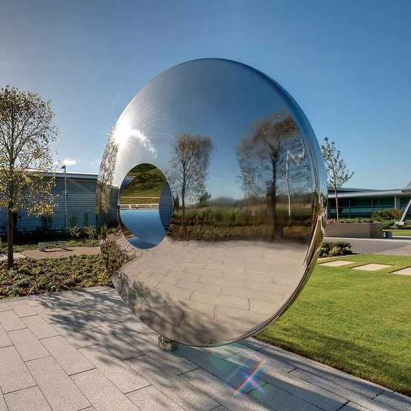 Large Stainless Steel Mirror Sculpture Contemporary Outdoor Sculptures Model # MSC1224-Taimco