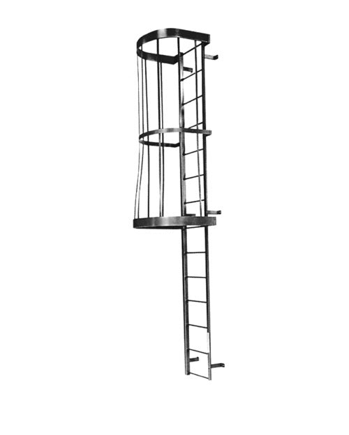 Fixed Safety Ladders with Safety Cage | Made in Canada | Model # SL1485